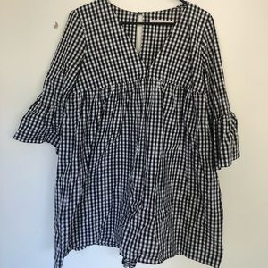 Zara Gingham Polplin mini dress with shorts